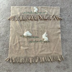 Vintage Beautiful Hand Wool Embroidered Wall Hanging Tapestry Textile 32” X 34”